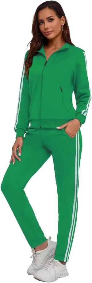 Women's 2 Piece Tracksuit Long Sleeve Track Suits Full Zip Lounge Set Sweatsuits Outfits