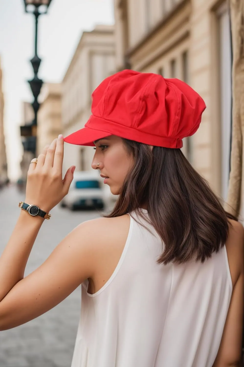 Womens Newsboy Cap Summer Beret Cap- 100% Cotton 8 Panels Vintage Cabbie Hat- Octagonal Visor Cap for Women Girls Ladies Gift