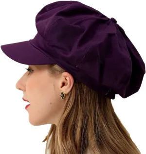 Womens Newsboy Cap Summer Beret Cap- 100% Cotton 8 Panels Vintage Cabbie Hat- Octagonal Visor Cap for Women Girls Ladies Gift