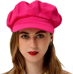 Womens Newsboy Cap Summer Beret Cap- 100% Cotton 8 Panels Vintage Cabbie Hat- Octagonal Visor Cap for Women Girls Ladies Gift