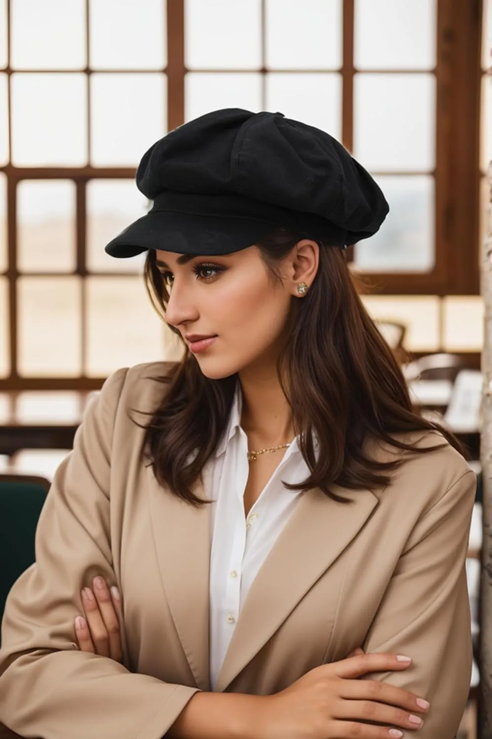Womens Newsboy Cap Summer Beret Cap- 100% Cotton 8 Panels Vintage Cabbie Hat- Octagonal Visor Cap for Women Girls Ladies Gift