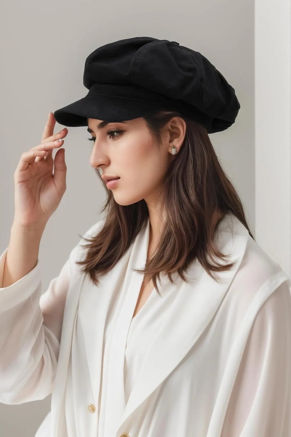 Womens Newsboy Cap Summer Beret Cap- 100% Cotton 8 Panels Vintage Cabbie Hat- Octagonal Visor Cap for Women Girls Ladies Gift