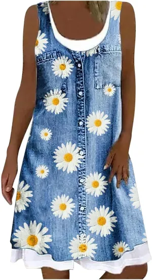 Womens Summer Casual V Neck Sleeveless Mini Dress 2024 Tie Shoulder Tiered Ruffle Swing A Line Short Sundress