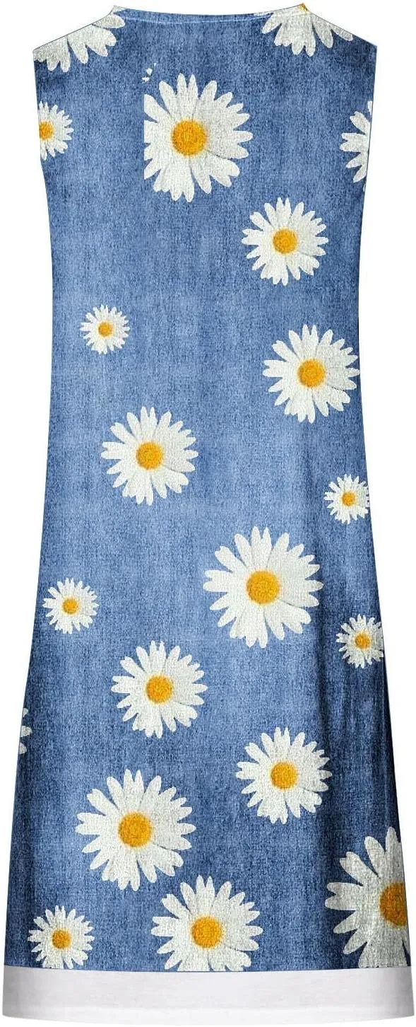 Womens Summer Casual V Neck Sleeveless Mini Dress 2024 Tie Shoulder Tiered Ruffle Swing A Line Short Sundress