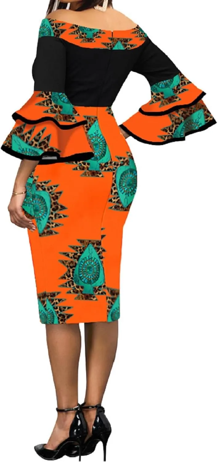 Xinlees Women's Bodycon Pencil Dress Sexy Short Ruffles Sleeve Clubwear Basic Fitted Outfits Casual Midi Dresses