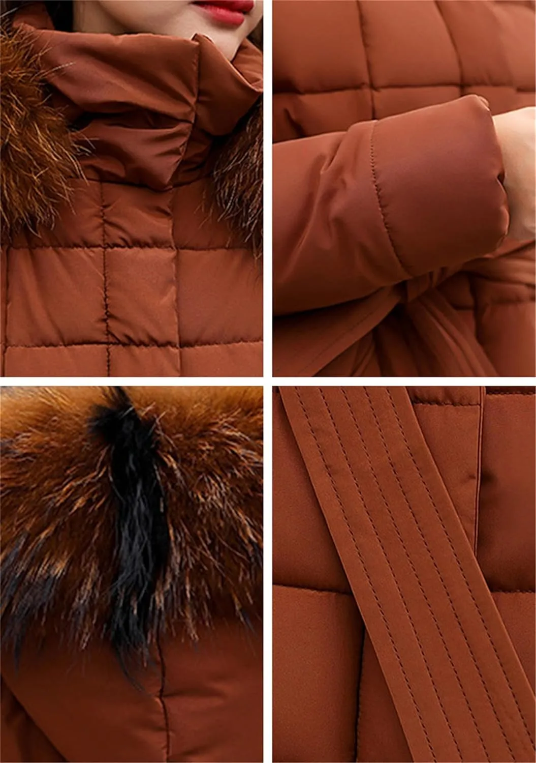 YMING Women's Winter Long Down Coat Pockets Maxi Down Parka Warm Puffer Jacket with Faux Fur Hood