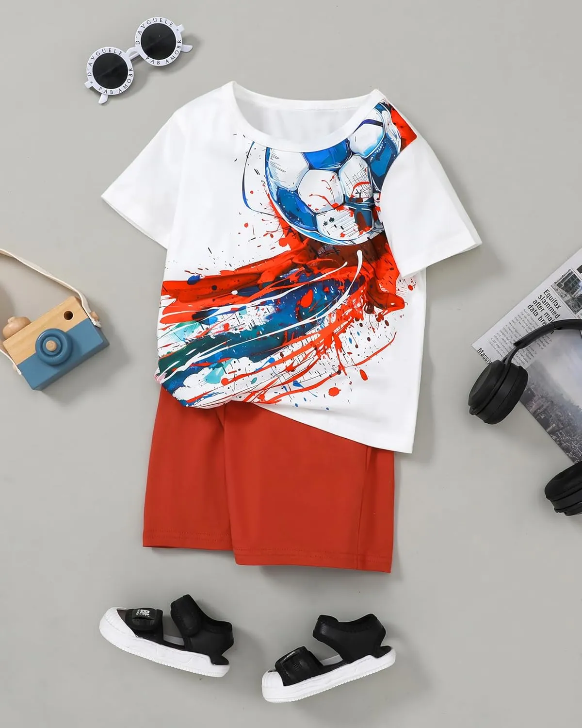 ZOEREA Toddler Boy Clothes Kids Summer Short Sleeve T-Shirt and Shorts Outfit 2 Piece Sweatsuit Clothing Set 2-7T