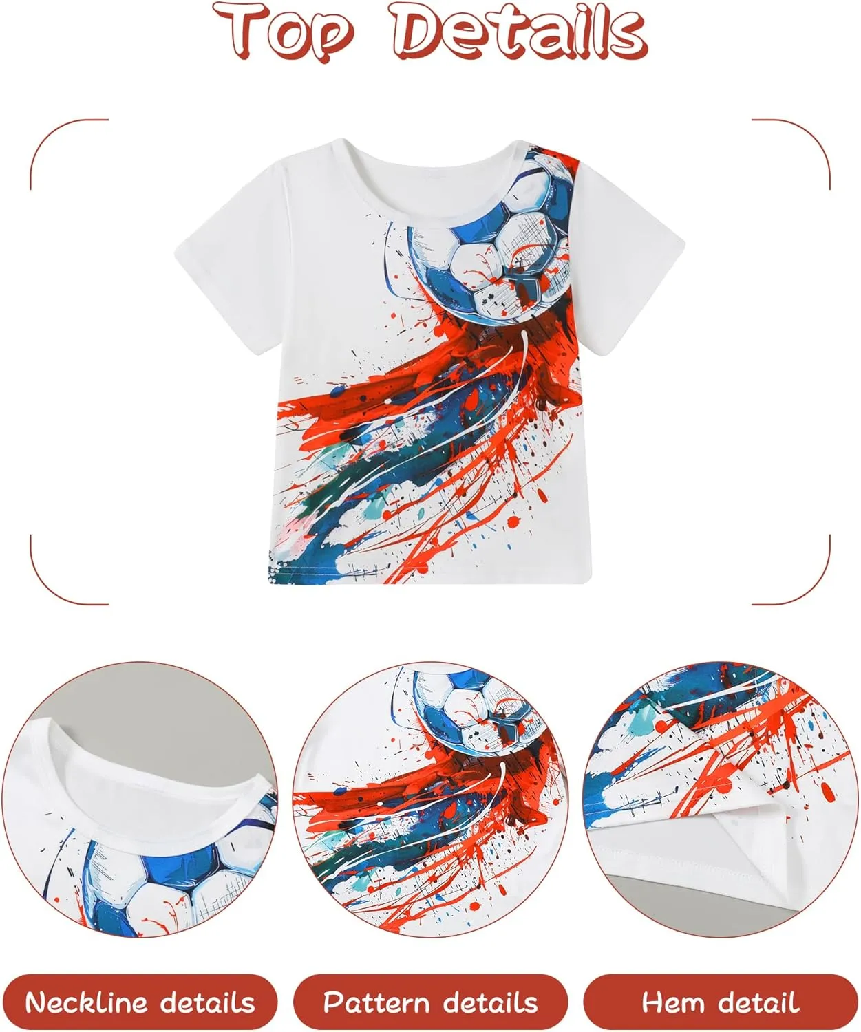 ZOEREA Toddler Boy Clothes Kids Summer Short Sleeve T-Shirt and Shorts Outfit 2 Piece Sweatsuit Clothing Set 2-7T