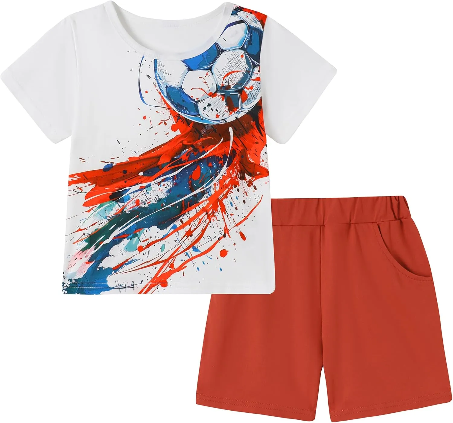 ZOEREA Toddler Boy Clothes Kids Summer Short Sleeve T-Shirt and Shorts Outfit 2 Piece Sweatsuit Clothing Set 2-7T