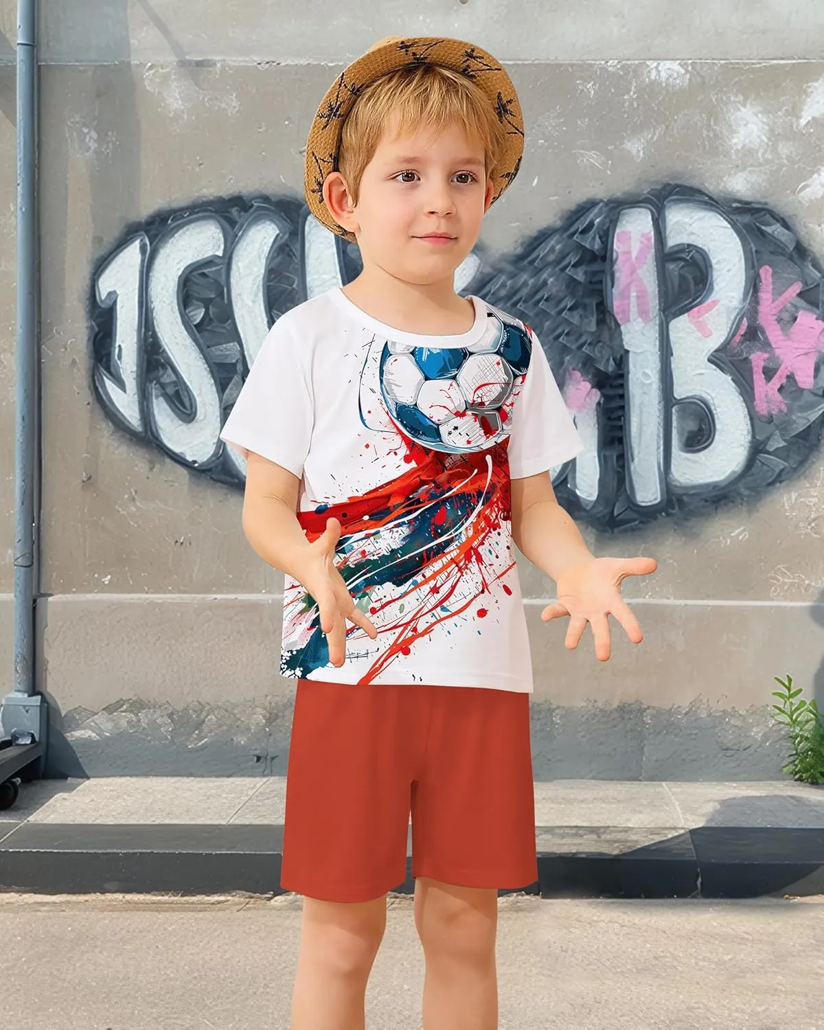 ZOEREA Toddler Boy Clothes Kids Summer Short Sleeve T-Shirt and Shorts Outfit 2 Piece Sweatsuit Clothing Set 2-7T